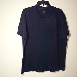 BOSS Hugo Boss Banded Crewneck Short Sleeves Textured Tee Shirt Sz XXL Navy Blue